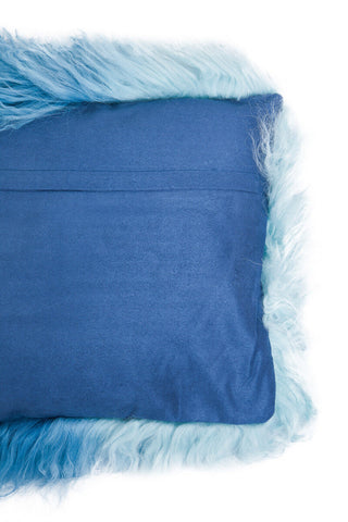 Bosie Real Mongolian Fur Blue Ombre Rectangular Cushion