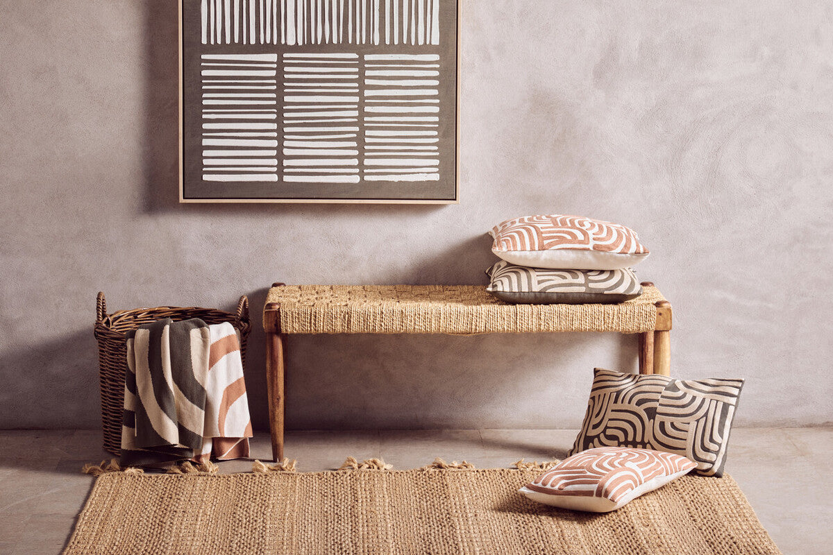 Bosie Ozella Natural and Terracotta Cushion