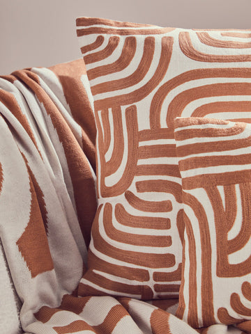 Bosie Ozella Natural And Terracotta Square Cushion