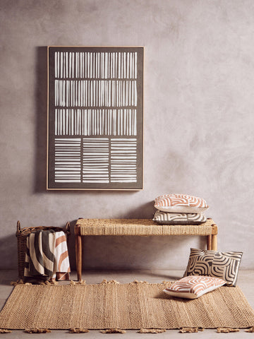 Bosie Ozella Natural And Terracotta Square Cushion