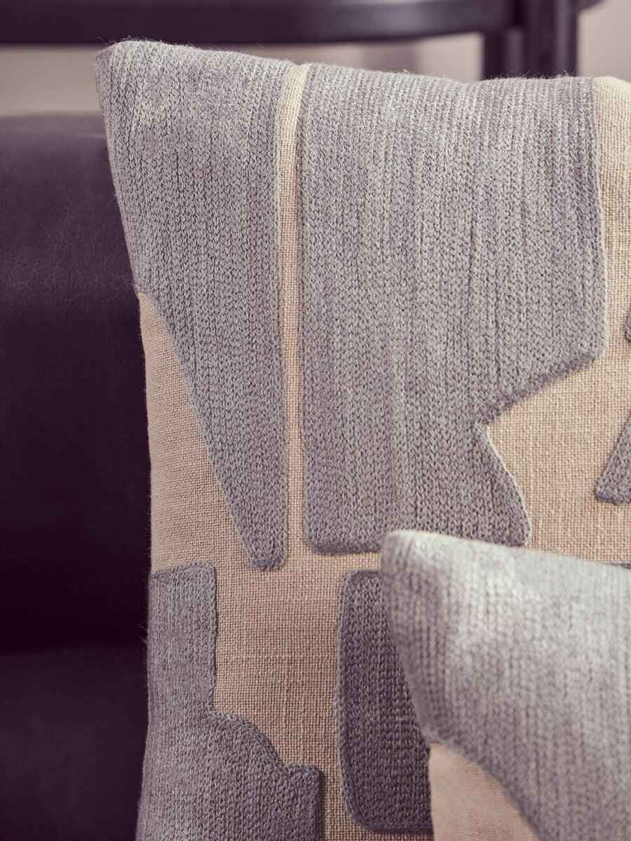 Bosie Ozella Natural And Grey Square Cushion