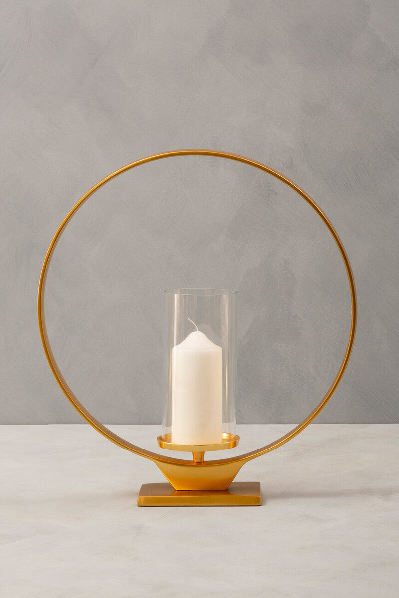 Cirqua Large Gold Finish Candle Holder