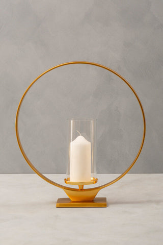 Cirqua Large Gold Finish Candle Holder