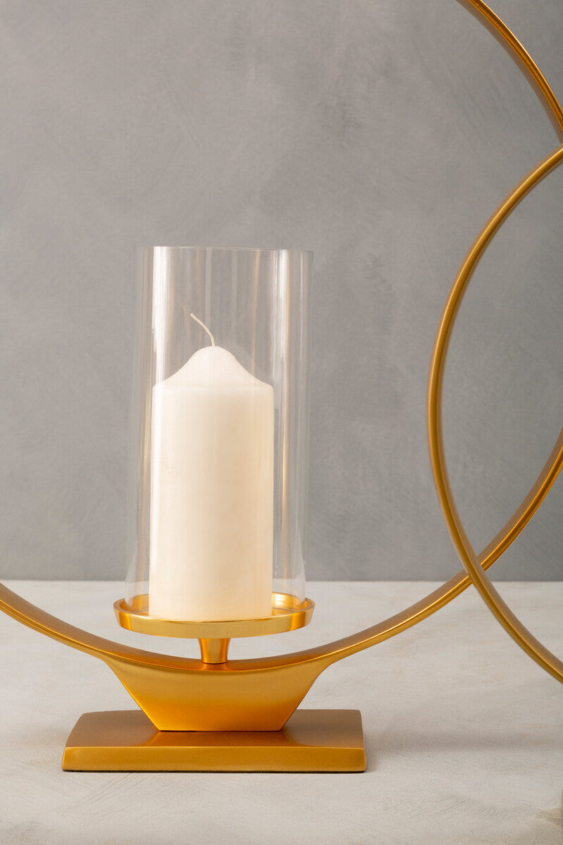 Cirqua Large Gold Finish Candle Holder