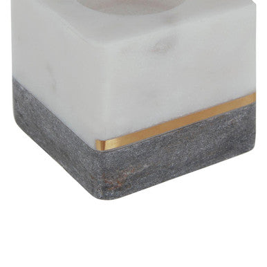 Kira White And Grey Marble Tealight Holder