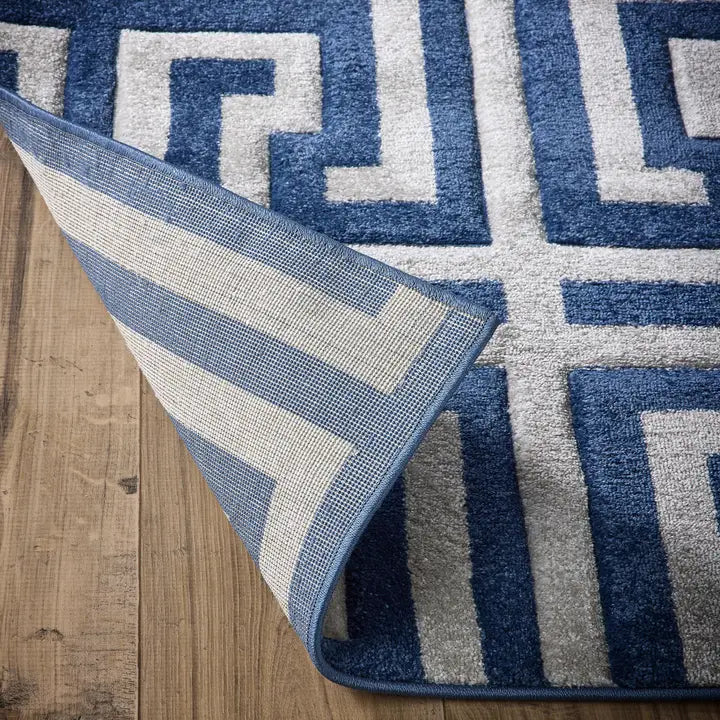 Origins Greek Key Rug | Navy/Grey