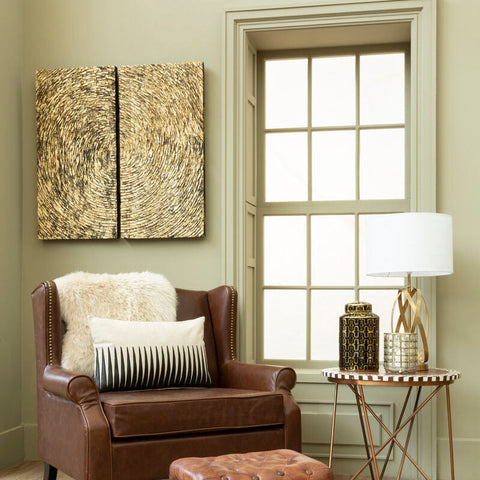 Modello Wood Carving Gold Finish Wall Art