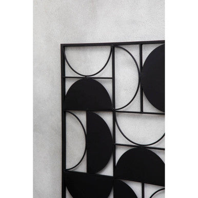 Trento Black Finish Semicircle Design Wall Art