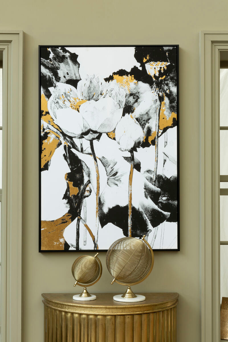 Astratto Floral and Metallic Wall Art