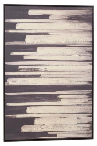 Astratto Black and Natural Canvas Wall Art