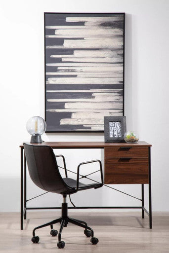 Astratto Black and Natural Canvas Wall Art