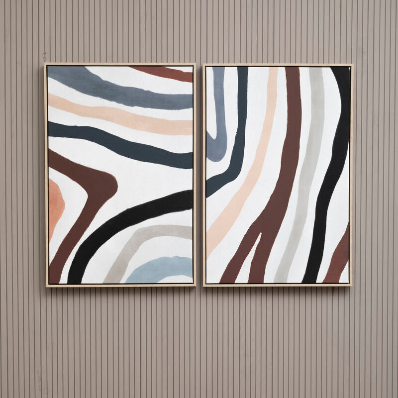 Astratto Set Of Two Multi Coloured Abstract Wall Art