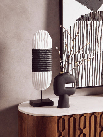 Astratto Black and White Abstract Hand Painted Wall Art