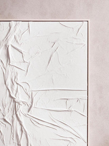 Astratto White Hand Painted Sculptural Fabric Wall Art