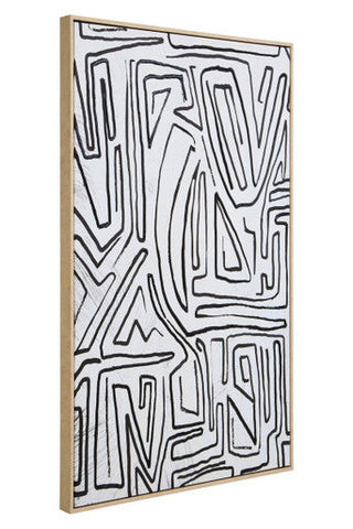Astratto Abstract Black and Cream Textured Wall Art