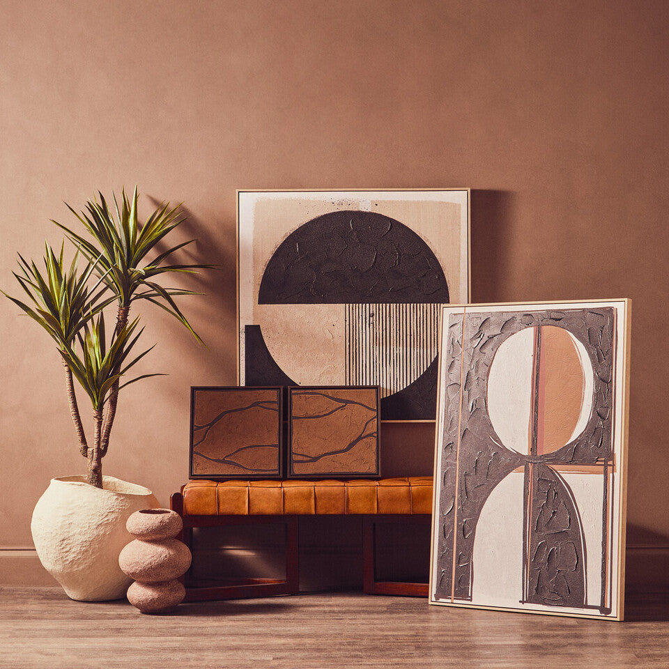 Astratto Set Of 2 Brown and Black Textured Wall Art