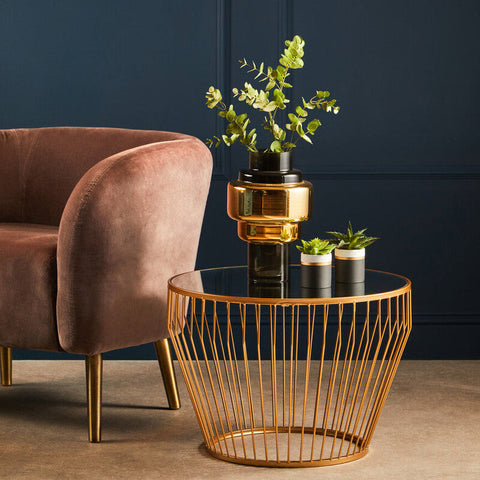 Avantis Gold Finish Tapered Design Side Table