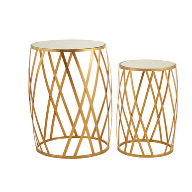 Avantis Set Of 2 Cross Design Side Tables