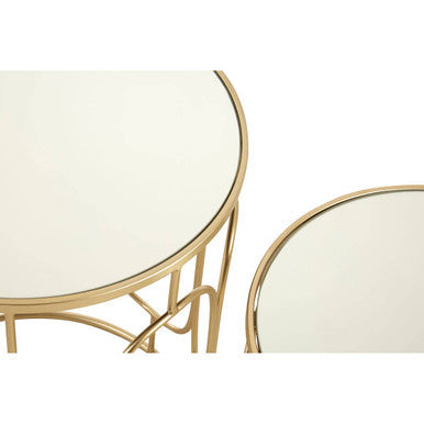 Avantis Set Of 2 Champagne Metal Side Tables