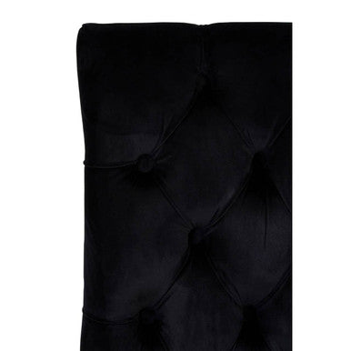 Kensington Townhouse Black Buttoned Dining Chair with Antique Legs