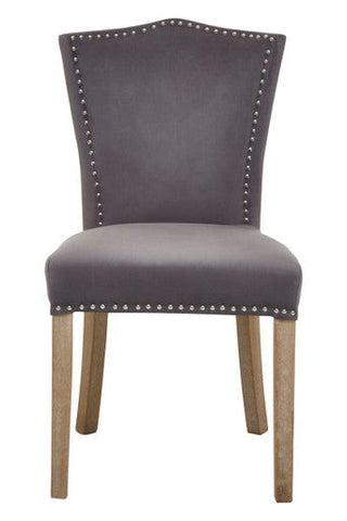 Kensington Townhouse Grey Velvet Dining Chair with Antique Legs