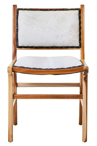 Kendari Natural Leather and Teak Wood Dining Chair