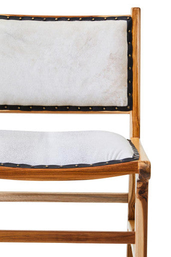 Kendari Natural Leather and Teak Wood Dining Chair
