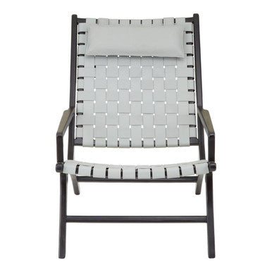 Kendari Grey Woven Leather Strap Chair
