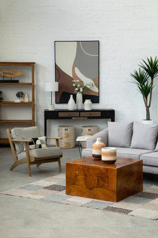 Harry Grey Linen oak frame Armchair