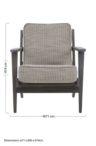 Hector Tweed Armchair With Black Oak Wood Frame