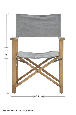 Hugh Grey linen Directors Chair