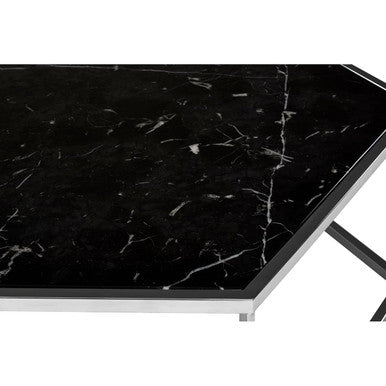 Piermount Silver Frame Hexagon Coffee Table