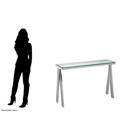 Piermount Clear Glass Console Table
