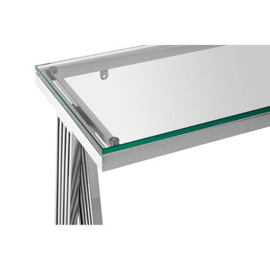 Piermount Clear Glass Console Table