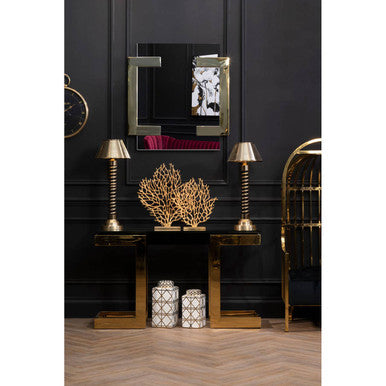 Deana Gold and Black Console Table