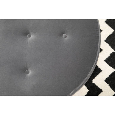 Manhattan Grey Velvet Footstool