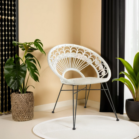 Manado White Natural Rattan Chair