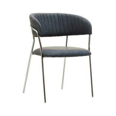 Tamzin Dark Grey Leather Effect Curved Dining Chair