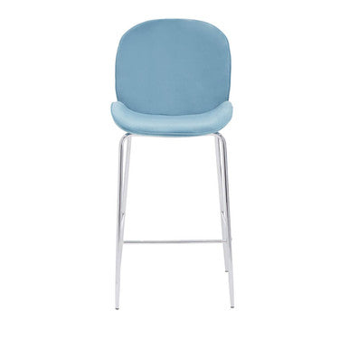 Tamzin Blue Velvet Chrome Finish Bar Chair