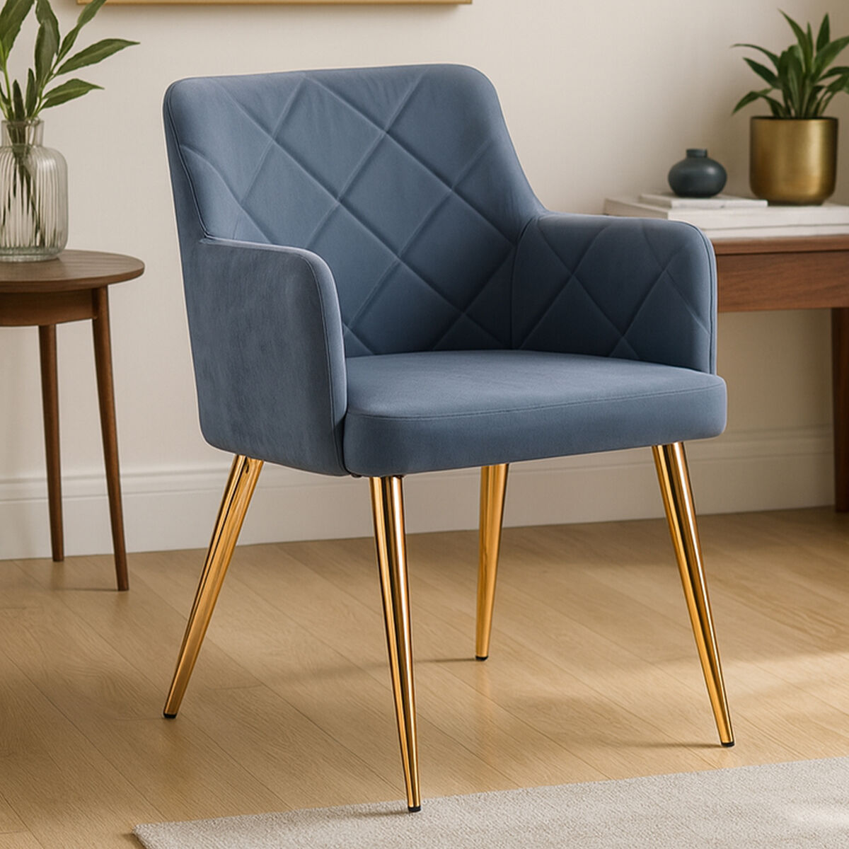 Tamzin Dark Grey Leaather Effect Angular Dining Chair