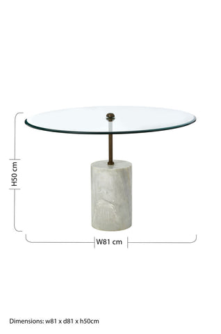 Rany Glass And White Marble Side Table