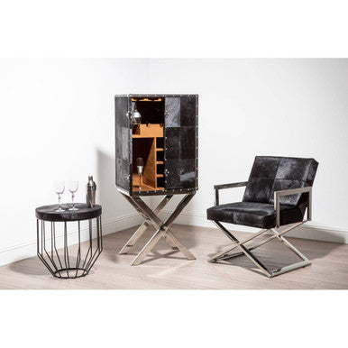 Kensington Townhouse Hair On Hide Top Round Side Table