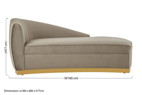 Batix Grey Left Arm Chaise Longue