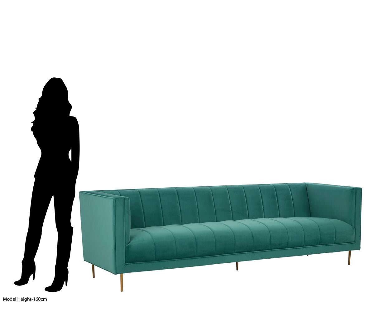 Otylia 3 Seat Green Sofa