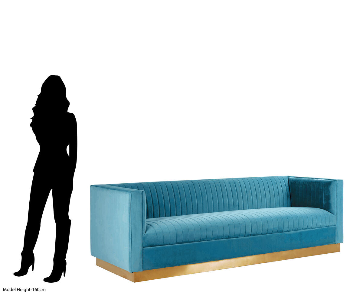 Opal 3 Seat Light Blue Sofa