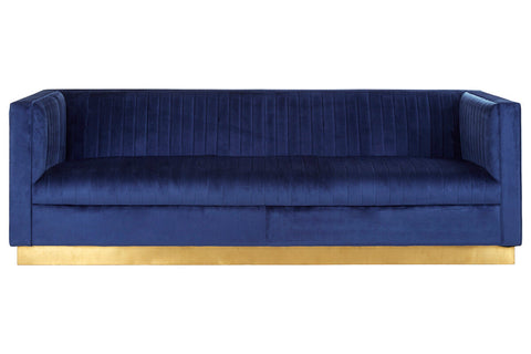 Opal 3 Seat Deep Blue Sofa