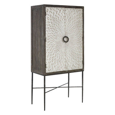 Milan Two Door Elm Wood Wine Cabinet