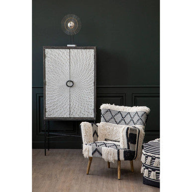 Milan Two Door Elm Wood Wine Cabinet