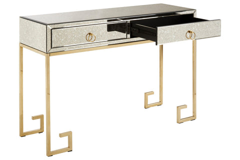 Rieti Antique Mirror and Gold Console Table