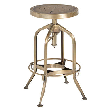 Gator Brass Finish Adjustable Bar Stool